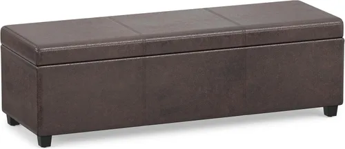 Vista 17 de SIMPLIHOME Avalon 48" Wide Fabric Storage Ottoman in Alabaster Ivory