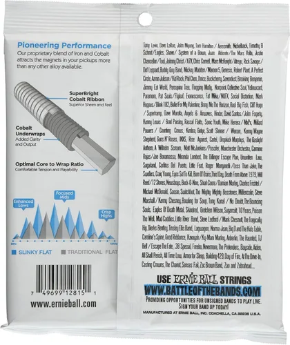 Vista 3 de Ernie Ball Extra Slinky Flatwound - Cuerdas de guitarra bajo, calibre 40-95 (P02815)