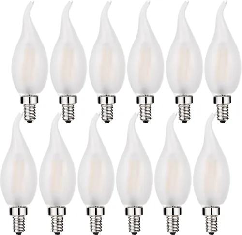 Vista 10 de Beonllay Bombillas LED T6 regulables de 25 W, bombillas de candelabro de 3000 K, blanco suave, transparente, vintage, 2 W, E12, filamento LED Edison