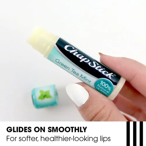 Vista 6 de ChapStick Té verde menta 100% ingredientes naturales Mantequilla labial, bálsamo labial hidratante - 0.15 onzas