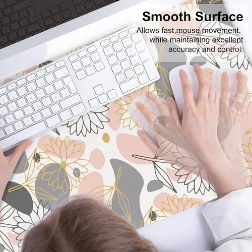 Vista 5 de QiyI - Alfombrilla grande para mouse, tapete extendido para escritorio, de piel sintética impermeable para juegos, protector de escritorio