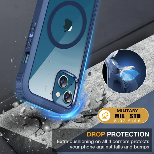 Vista 614 de Miracase - Funda para iPhone SE de 3ª/2ª generación 2022 2020 de cuerpo completo con protector de pantalla de vidrio integrado, resistente Negro