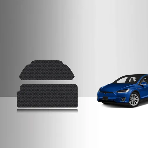 Vista 14 de TOUGHPRO Accesorios para alfombrillas de piso de 1ª + 2ª + 3ª fila para Tesla Model X de 6 plazas, resistente para todo tipo de clima, goma negra