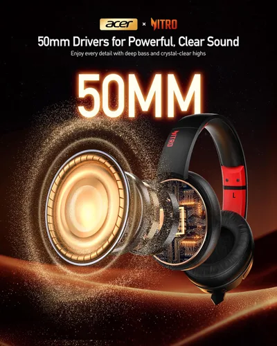 Vista 7 de Acer Auriculares Inalámbricos para Juegos, Auriculares PS5 con 2.4GHz para PS5, PS4, PC, Switch, Auriculares para Juegos Bluetooth 5.3 + 100Hrs