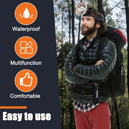 Vista 2 de Luz de Caza de Mapache, Potente Lámpara de Cabeza Super Brillante LED, Foco Recargable, Impermeable, para Caza Nocturna al Aire Libre, Camping