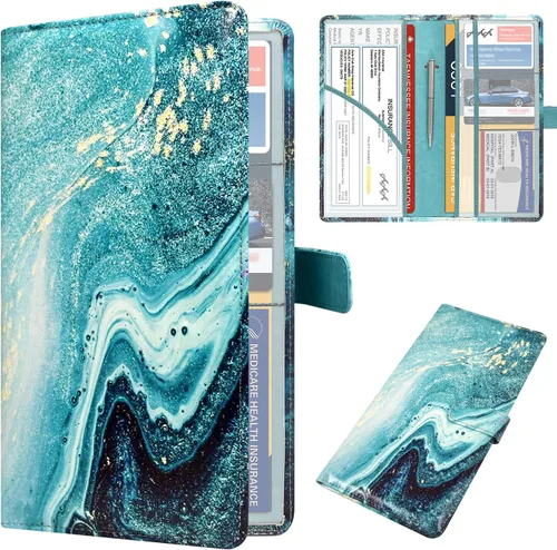 Vista 19 de DMLuna Soporte para Registro de Coche y Seguro, Organizador de Cuero para Documentos de Vehículo en Guantera, Accesorios de Compartimento para Auto