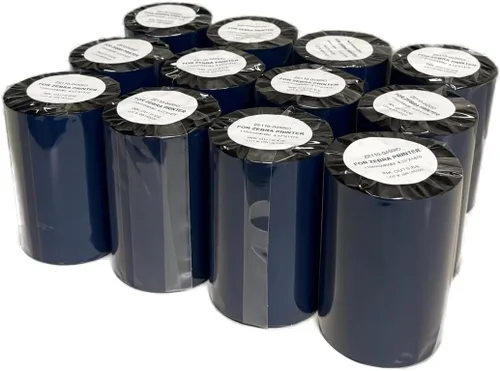 Vista 16 de Wolfbarco 1 Roll 1.57" x 1476' (40mm x 450m) Premium Resin Enhanced Wax Thermal Transfer Ribbon 1" Core, Coated Side Out for Zebra Printers