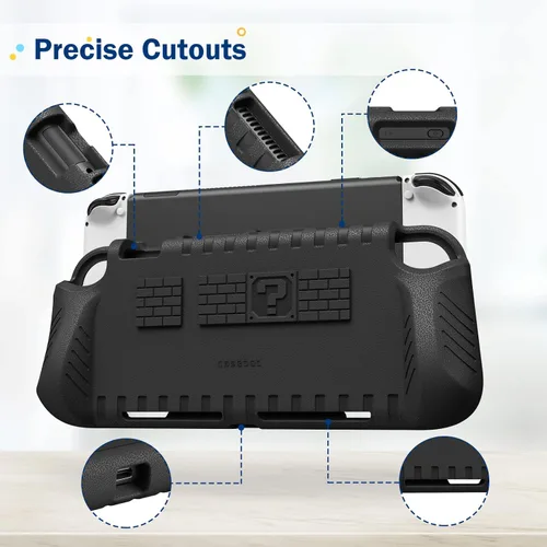 Vista 6 de Fintie Kids Case for Nintendo Switch OLED Model 2021 with 2 Game Card Slots - Kids Friendly Ultralight Shockproof Protective Cover, Ergonomic Grip