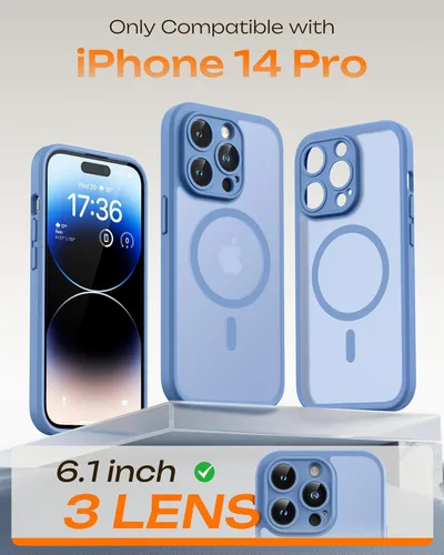 Vista 498 de TOCOL Funda para iPhone 11, compatible con Magsafe, protección completa de cámara, imanes integrados, protección contra caídas, funda translúcida