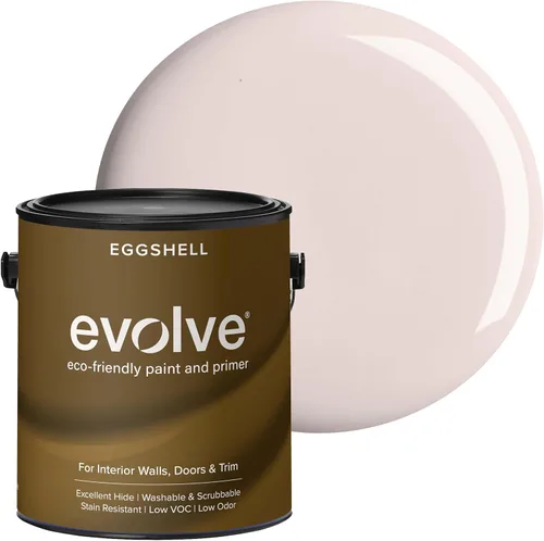 Vista 8 de EVOLVE Pintura e imprimación para interiores, cáscara de huevo (blanco alabastro), 1 galón, cobertura de una capa, excelente oculto, bajo contenido