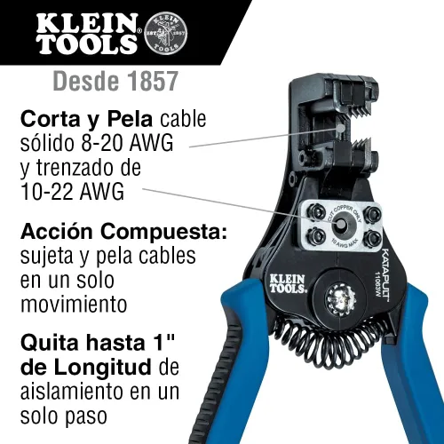 Vista 7 de Klein Tools Juego de destornilladores aislados (6 piezas) y pelacables automático