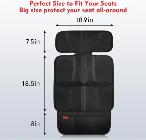 Vista 2 de Kaiphy Protector de asiento de automóvil, tapete de protección de asiento, acolchado grueso, duradero, tela impermeable, esquinas reforzadas
