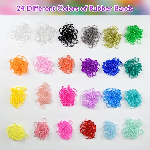 Vista 2 de 2000 bandas de goma para el cabello, ligas elásticas para el cabello coloridas con caja organizadora, mini lazos elásticos para el cabello