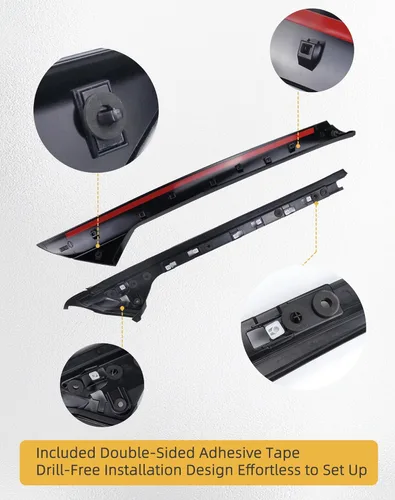 Vista 4 de Flecto Moldura de pilar A-Pillar Soporte exterior e interior delantero derecho lado del pasajero compatible con Ford Explorer 2011-2019, reemplaza
