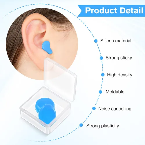 Vista 2 de Frienda 21 pares de tapones para los oídos para dormir, tapones para los oídos reutilizables de silicona moldeables, tapones para los oídos