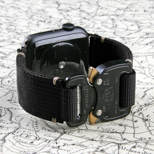 Vista 2 de Maverick - Correa de nailon para Apple Watch, fabricada en Estados Unidos, correa deportiva resistente compatible con Apple Watch Ultra y Series