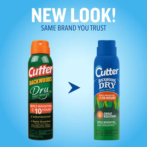 Vista 3 de Cutter Backwoods - Repelente de insectos secos, repelente de mosquitos, 25% DEET, resistente al sudor, 4 onzas (aerosol de aerosol) (paquete de 2)