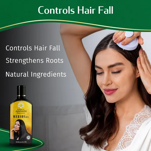 Vista 6 de Kerala Ayurveda Kesini - Aceite para el cabello (3.38 onzas líquidas), mezcla de hierbas con bacopa, hibisco, amla, índigo, ricino y aceite de coco