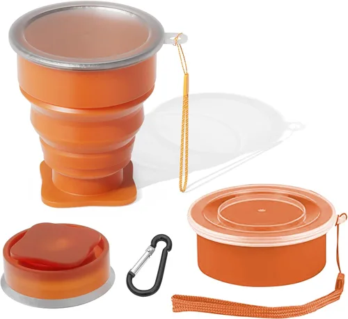 Vista 8 de Collapsible Cup - Silicone Foldable Cup-Expandable Folding Drinking Cup -Reusable Portable Mugs Cup For Travel, Camping, Hiking, Survival, Car