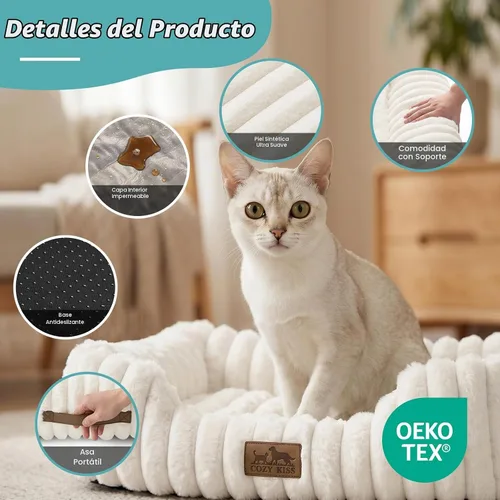 Vista 4 de COZY KISS Cama ortopédica para mascotas para gatos pequeños, 20 x 18 x 6