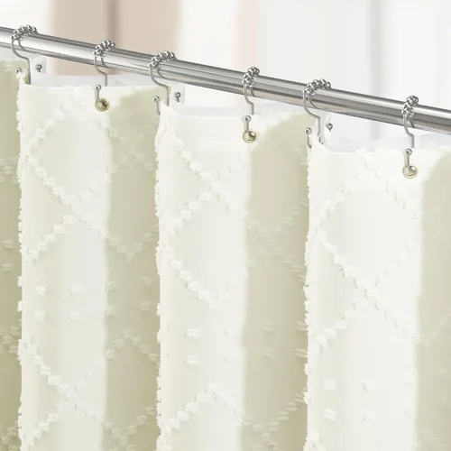 Vista 30 de Dynamene Cortina de ducha de 78 pulgadas de largo, cortinas de ducha bohemias geométricas a rayas para decoración de baño, juego de cortina de ducha