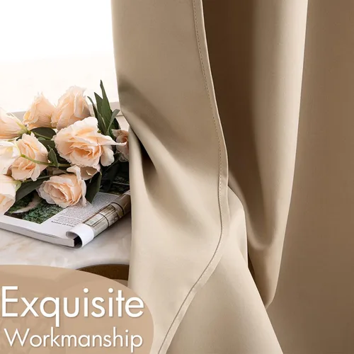 Vista 4 de MIULEE Cortinas para oscurecer la habitación, con aislamiento térmico y bloqueo de luz, juego de 2 paneles de cortina opaca para ventana, parte