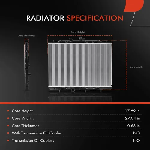 Vista 2 de A-Premium Conjunto de radiador de refrigerante del motor compatible con Nissan Rogue 2008-2013, Rogue Select 2014-2015, X-Trail 2013, L4 2.5L