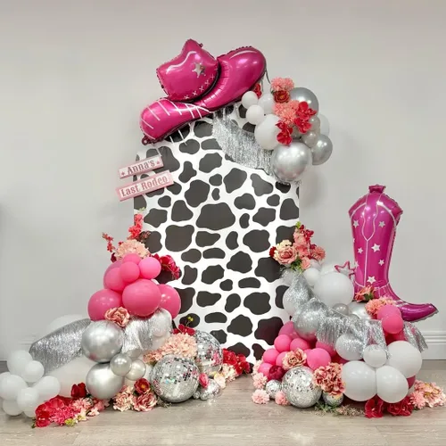 Vista 5 de Sombrero de vaquera y botas de aluminio para mujer, globos de vaquera occidental, decoración de fiesta de cumpleaños, decoración de fiesta