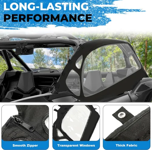 Vista 4 de HECASA Juego de puerta superior suave compatible con Can-Am Maverick X3 modelos de 2 asientos UTV 2017-2023 puertas superiores de cabina suave