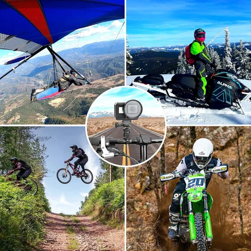Vista 9 de Forevercam Soporte de aluminio para manillar de bicicleta y cámara de motocicleta para GoPro de aluminio para espejo retrovisor de motocicleta
