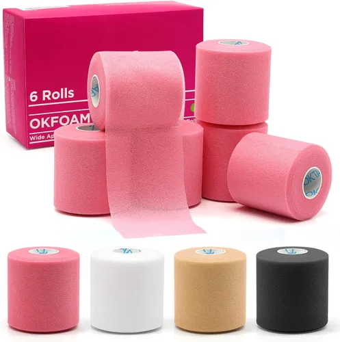 Vista 8 de OK TAPE Cinta preenvoltura (6 rollos, 12 yardas) – Envoltura de espuma atlética para deportes, protege para tobillos, muñecas, manos y rodillas