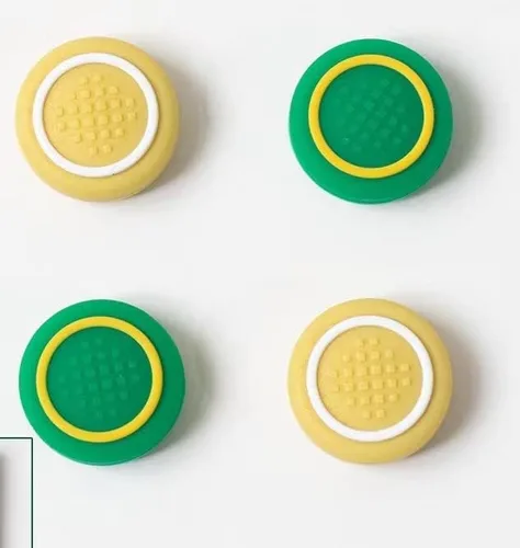 Vista 8 de Tapas de botón de interruptor, tapas de agarre de pulgar OLED para interruptor, tapas de palanca de mando para Switch lite - Amarillo y verde