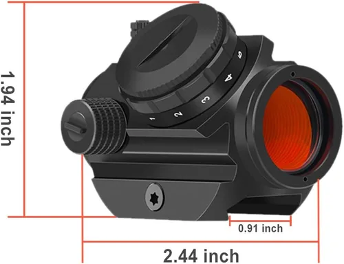 Vista 6 de Feyachi RDS-22 - Mira de punto rojo 2 MOA compacta con alcance de punto rojo 1 x 22mm, seleccionable con 5 ranuras, montaje elevado de 0.83
