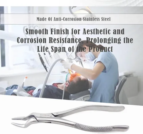 Vista 2 de A2Z Scilab Pinzas dentales alemanas para extracción dentada #32 Instrumentos dentales universales para cúspides superiores, bicúspides, molares
