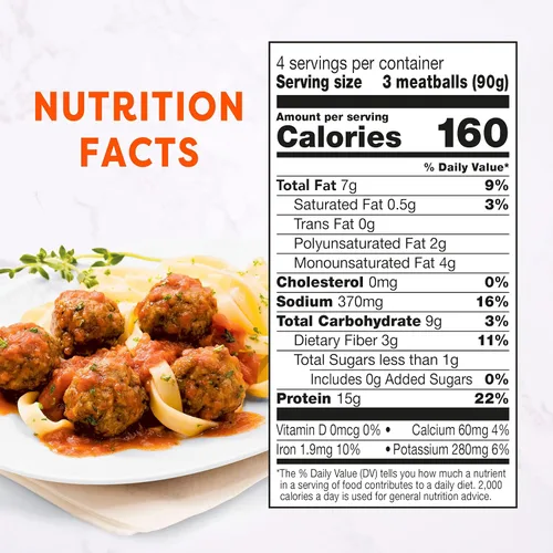Vista 7 de Gardein Albóndigas clásicas a base de plantas, veganas, alternativas de carne congelada, 12.7 onzas