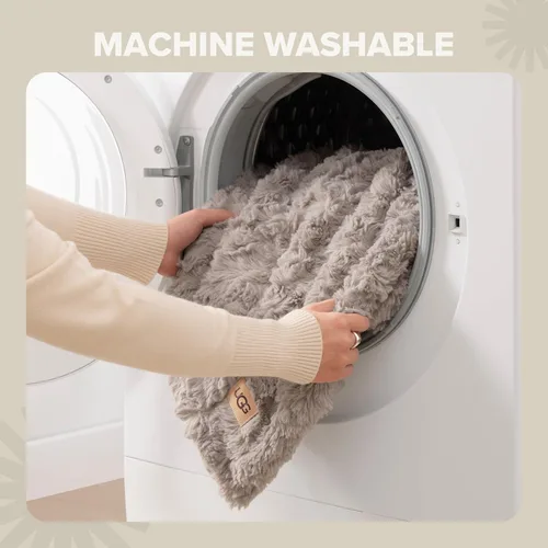 Vista 6 de UGG Adalee - Manta de piel sintética tamaño individual, cálida y acogedora, manta extra grande para sofá, ropa de cama lavable para cama individual