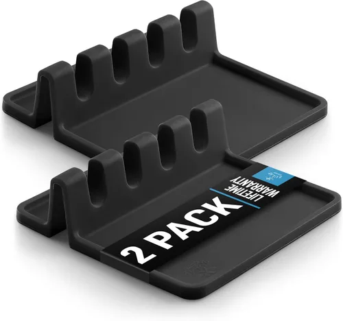 Vista 18 de Zulay - Soporte de silicona con bandeja antigoteo para múltiples utensilios de cocina, reposacucharas resistente al calor y sin BPA, para cucharas