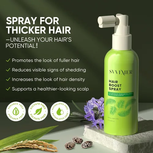 Vista 2 de Svvimer Spray de suero para el crecimiento del cabello, con aceite de batana de romero, biotina para pérdida de cabello y adelgazamiento