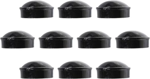 Vista 3 de Valla de eslabones de cadena negra, 3 pulgadas (2 7/8 pulgadas de diámetro) redonda, cúpula externa, acero tapas de eslabones de cadena