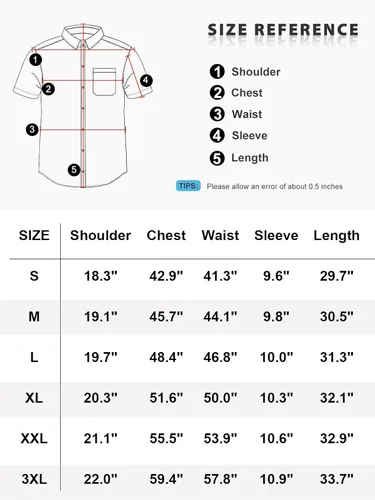 Vista 6 de Camisa de lino de manga corta con botones para hombre, camisa estilo casual de verano de algodón con cuello abierto