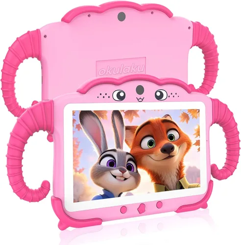 Vista 8 de okulaku Tableta para Niños de 7 Pulgadas Tabletas para Niños de 3-7 32 GB Tabletas para Niños Pequeños con YouTube Funda WiFi Cámara Dual, Tableta