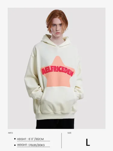 Vista 6 de Aelfric Eden - Sudaderas con capucha para mujer, con estampado de estrellas rosadas, unisex, de gran tamaño, manga larga, con bolsillo