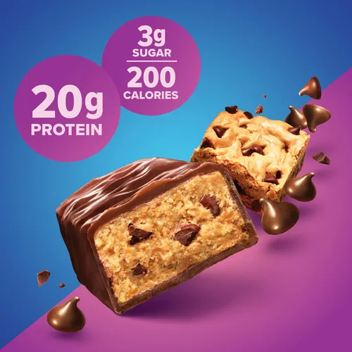 Vista 3 de Pure Protein Barritas con alto contenido de proteínas, aperitivos nutritivos para apoyar la energía, bajo en azúcar, sin gluten, chispas