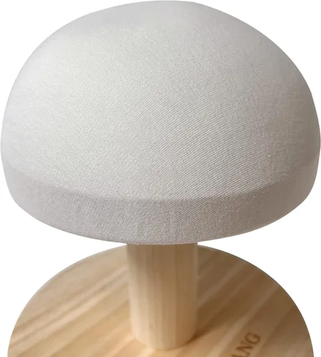 Vista 8 de Bra - Tabla de planchar de madera, mini taburete de almohada de manga acolchada de hierro con base redonda para mesa pequeña, almohadilla