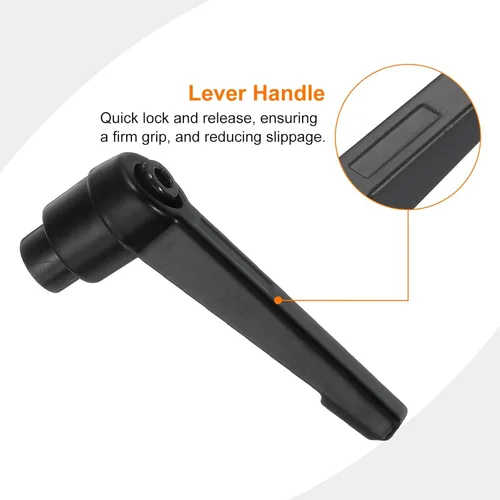 Vista 4 de uxcell 2 perillas ajustables M5, mango de rosca hembra, botón de trinquete de liberación rápida, perno giratorio para maquinaria de torno