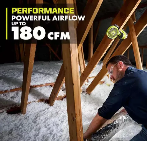 Vista 4 de Birsppy RYOBI 18V ONE+ - Ventilador inalámbrico de 4 pulgadas (solo herramienta)