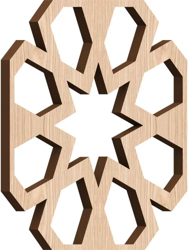 Vista 31 de 23 3/8"W x 23 3/8"H x 1/4"T Large Jackson Decorative Fretwork Wood Wall Panels, Cherry