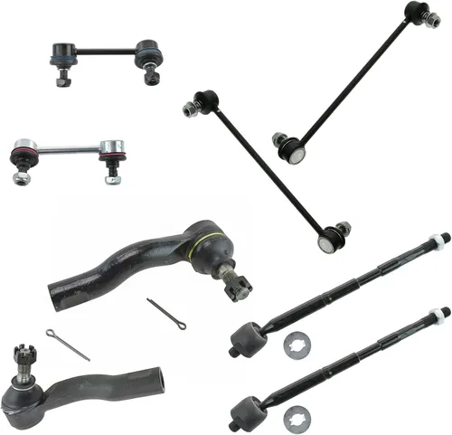 Vista 92 de TRQ Kit de dirección y suspensión delantera y trasera, cremallera de dirección de rótula y fuelle de piñón, barra estabilizadora, barra