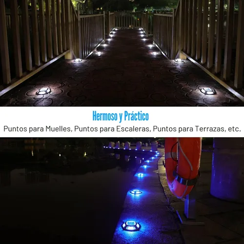 Vista 9 de VOLISUN Luces Solares de Navidad para Entrada de Vehículos Luces de Muelle Marino Paquete de 4, 2 Colores en 1, Luces LED de Cubierta