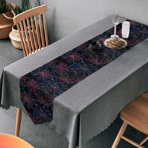 Vista 20 de MNSRUU Table Runner, Christmas Christmas Tree Snowflake Dining Coffee Table Runner for Wedding Farmhouse Home Kitchen Décor, 70 Inches Long